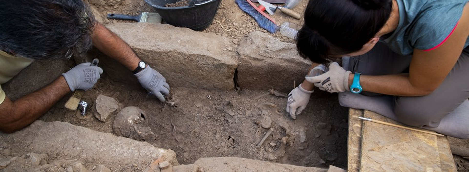 Personas en excavación arqueológica